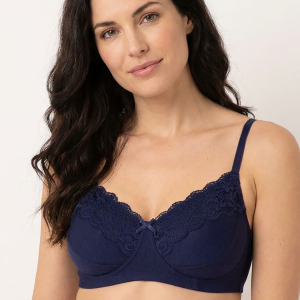 BLS - Caprina Non Wired And Non Padded Cotton Bra - Mid Blue